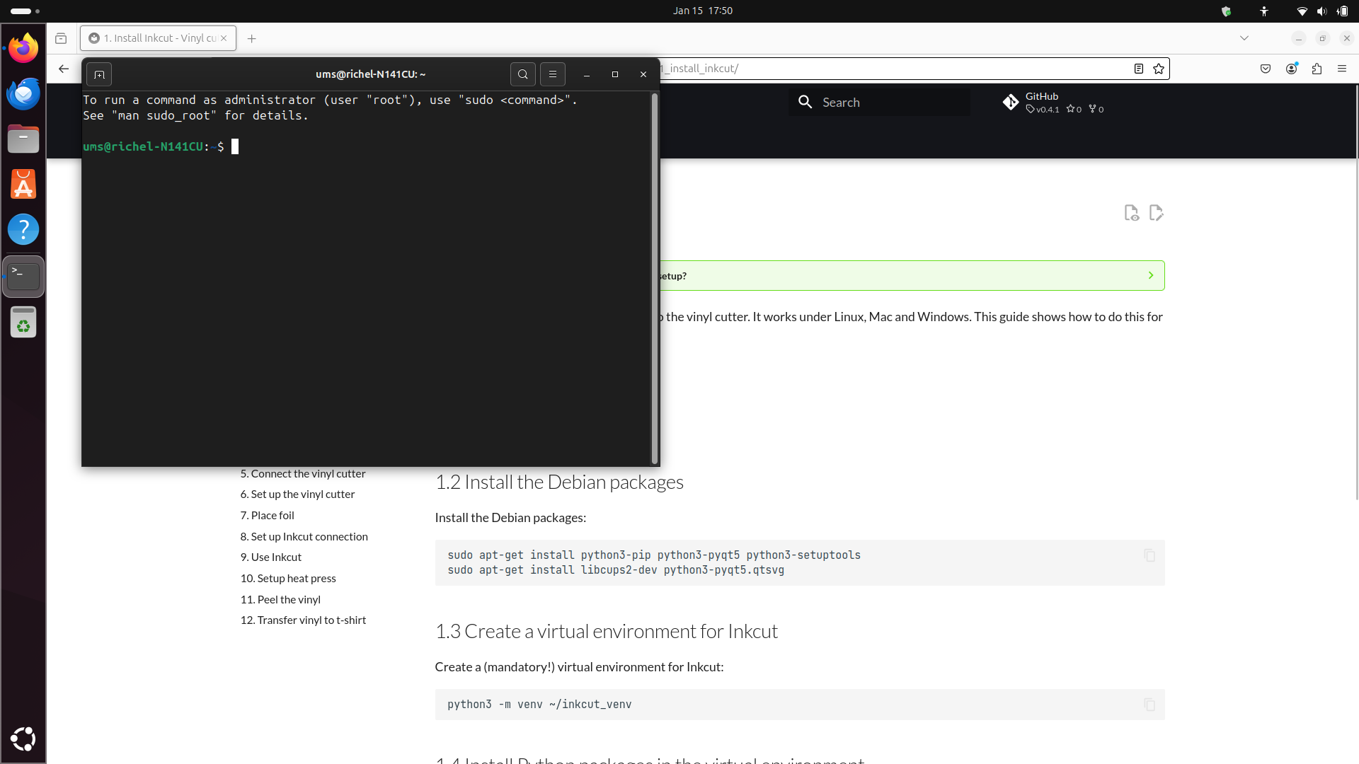 Desktop with a terminal