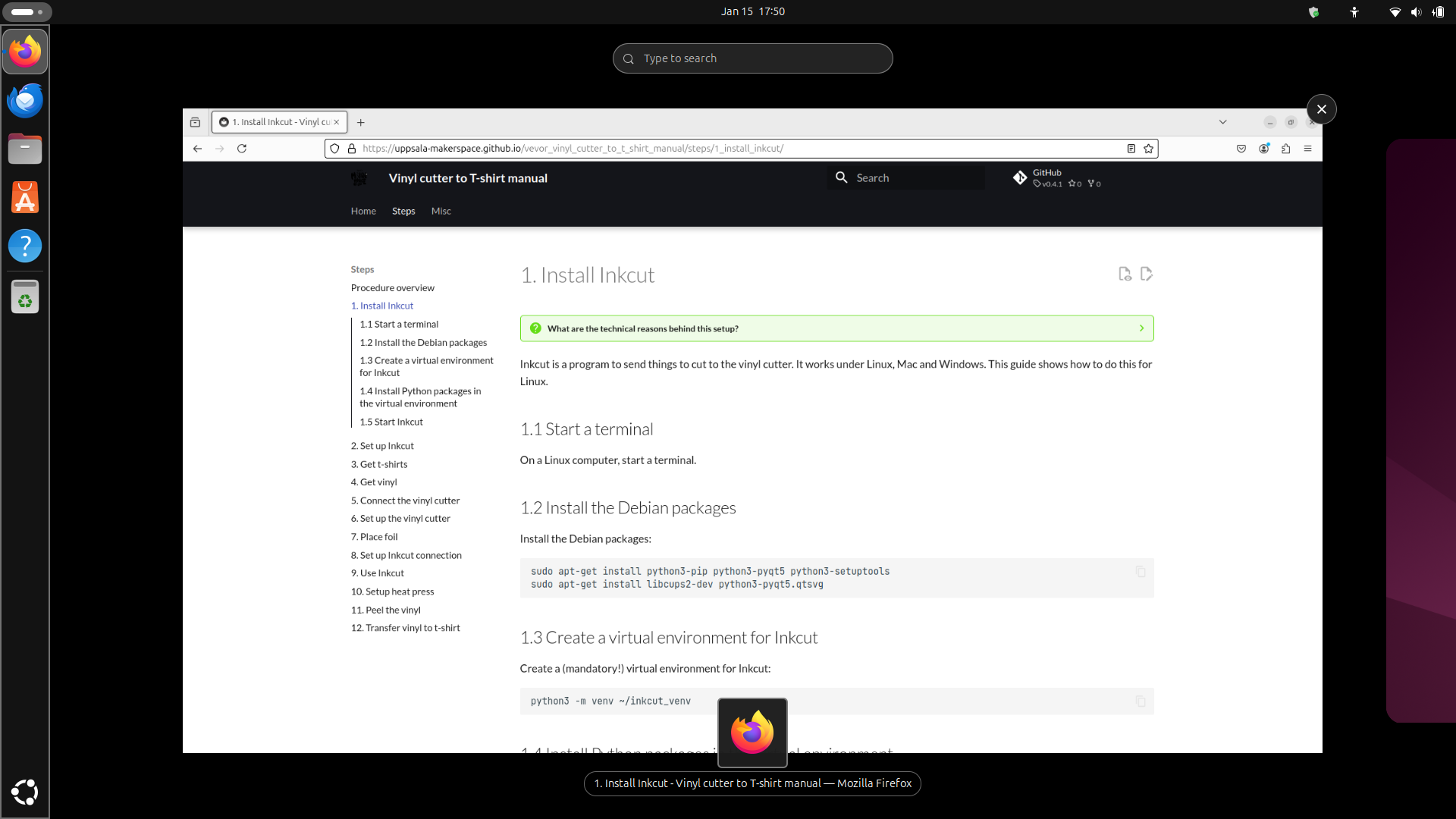 An Ubuntu dekstop when the meta key is pressed