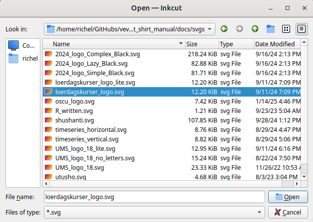 Inkcut can only load SVGs