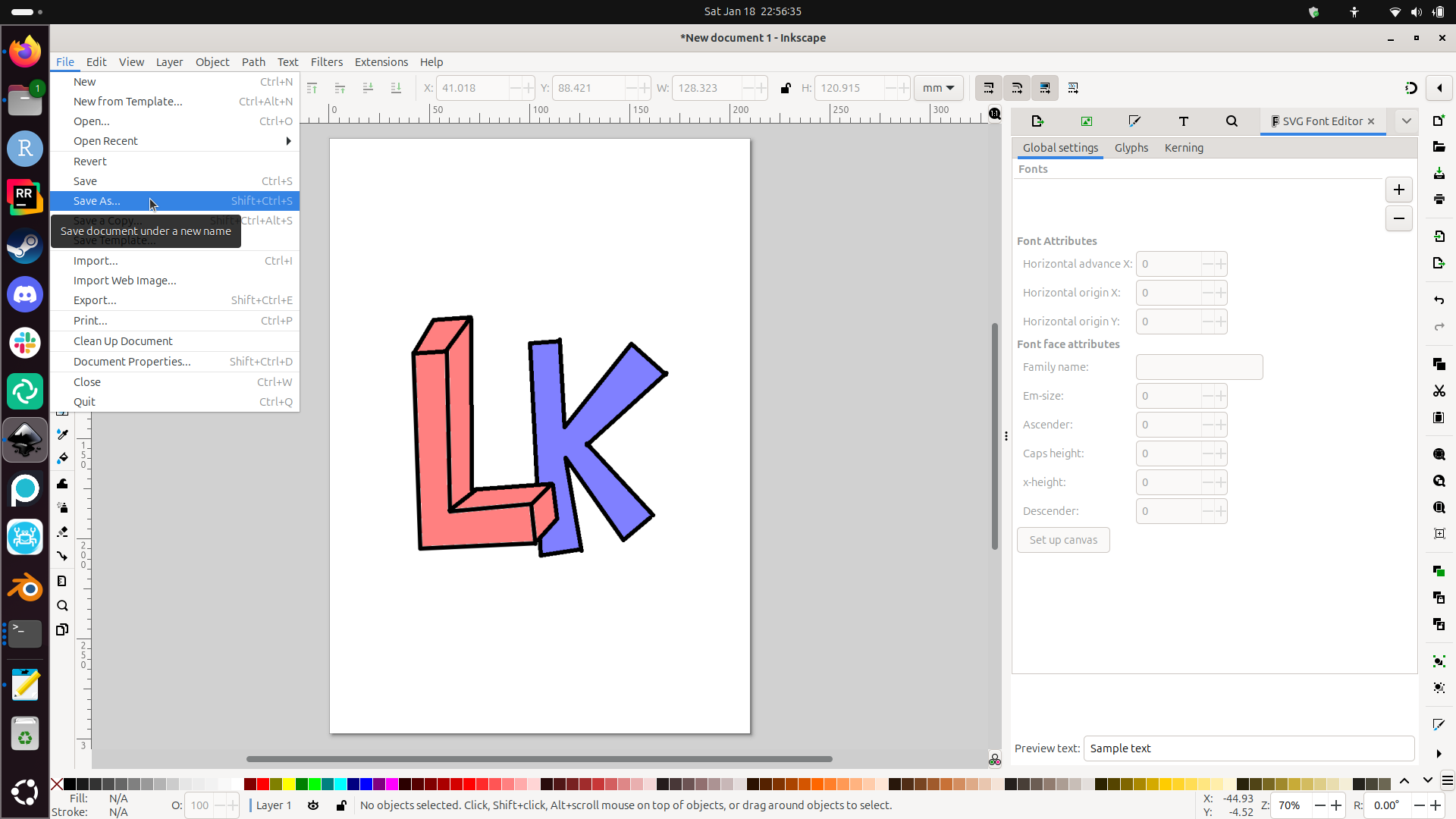 Click on File and Save as